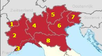 NOORD-ITALIË (kaart)