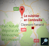 FR - Kaart Le Cuisinier en Combraille - Auvergne - Puy de Dôme 