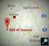 Kaart B&B All Seasons - Winterberg 